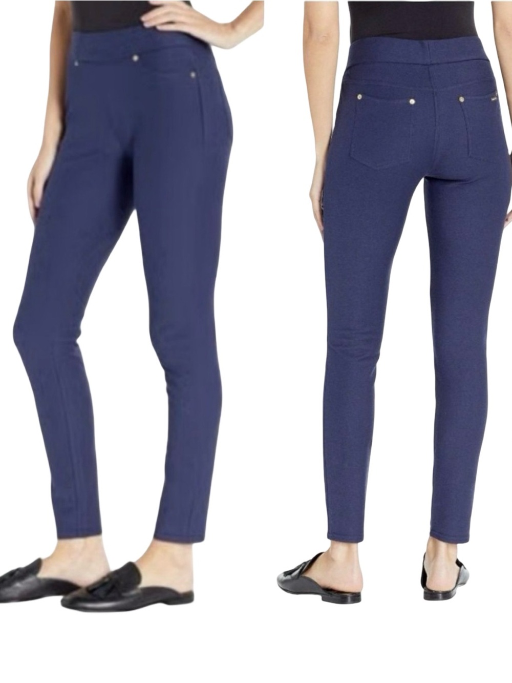 MICHAEL KORS Navy Knit Jegging Pull On Comfort slacks Simple office sleek NWT M